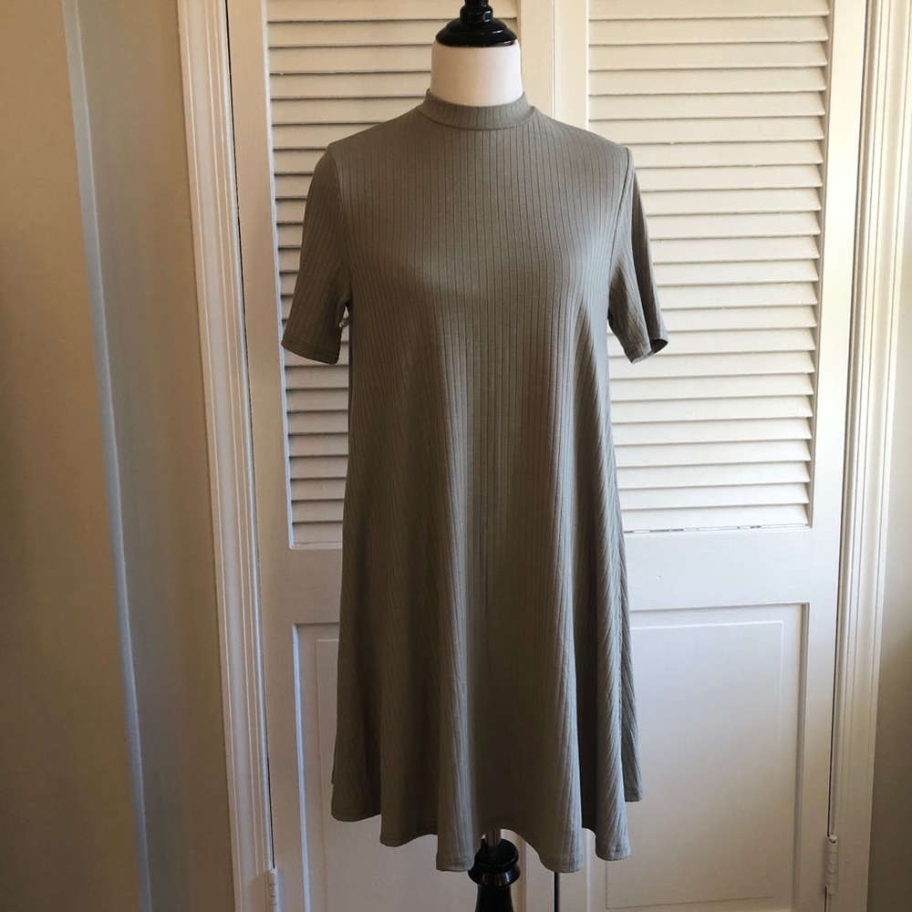 Olive Mock Neck Dress
